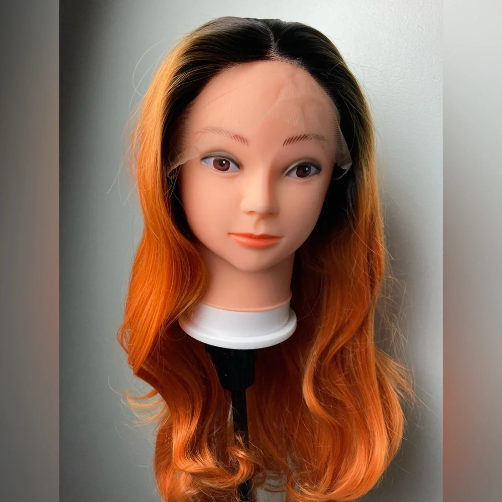 Dark Roots Orange Lace Front Wig